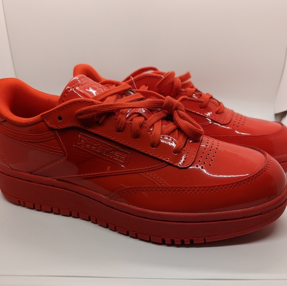 Reebok x CARDI B Classic Coated Club C Double Low Top Red FZ5219 Women’s Sz 9.5 - Picture 2 of 5